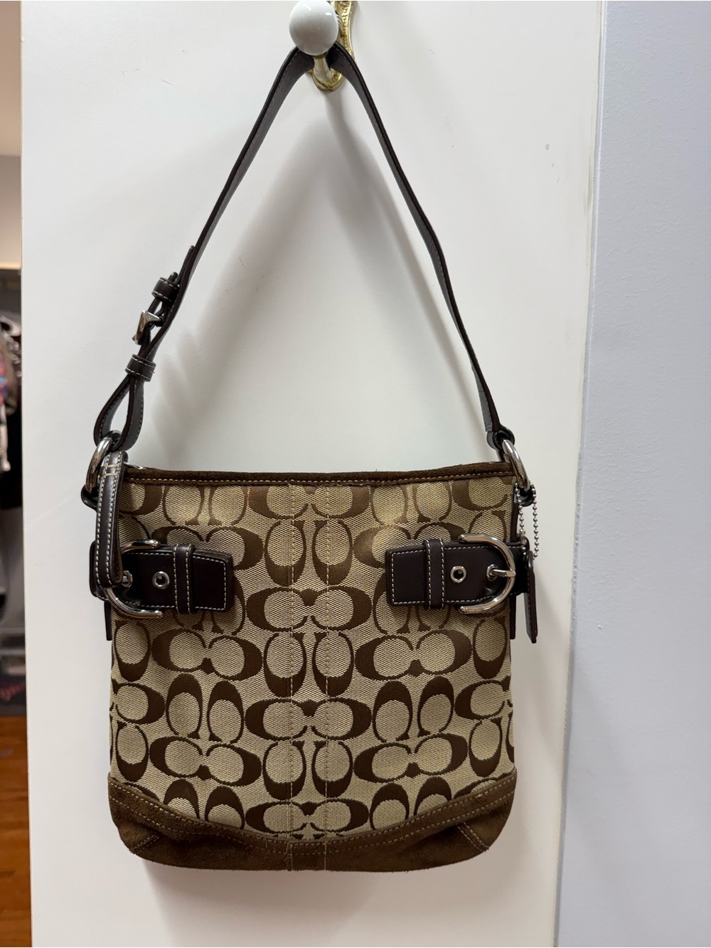 Vintage Coach Soho Signature Shoulder Bag 10603 in Brown Jacquard